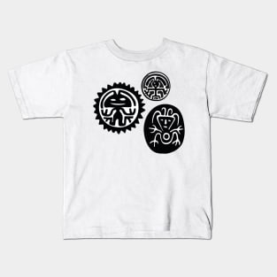 Mayan symbols antique writing mayan culture images and decoration mayan man Kids T-Shirt